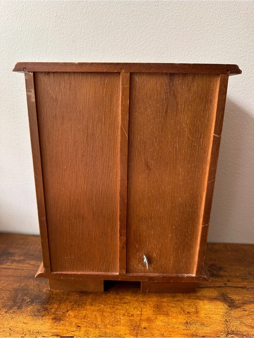 Vintage London Leather Musical Wooden Mini Armoire Jewelry Box! W5